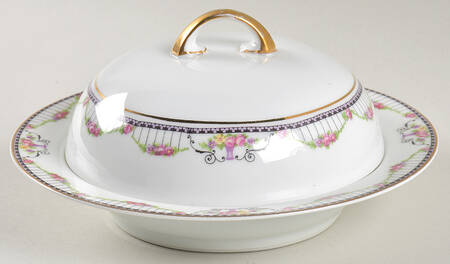 Empire (White) Round Covered Butter by Thun
