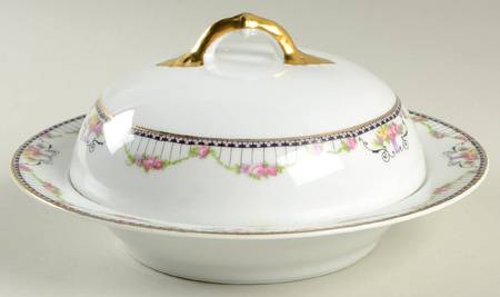 Empire (Cream Border) Round Covered Butter