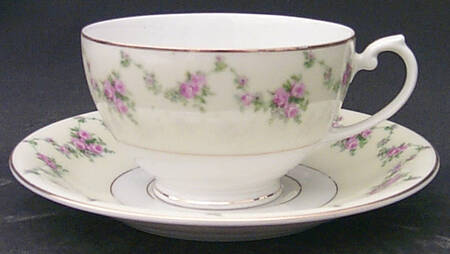 Garland Rose Footed Cup & Saucer Set