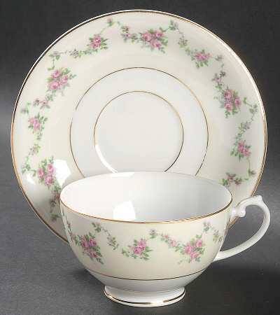 Garland Rose Footed Cup & Saucer Set