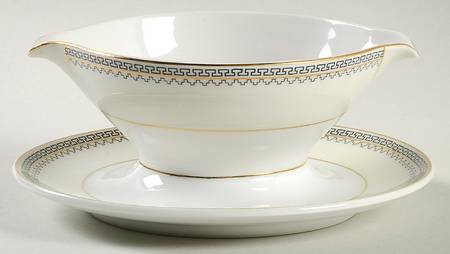 Grecian Gravy Boat with Attached Underplate