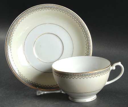 Grecian Footed Cup & Saucer Set