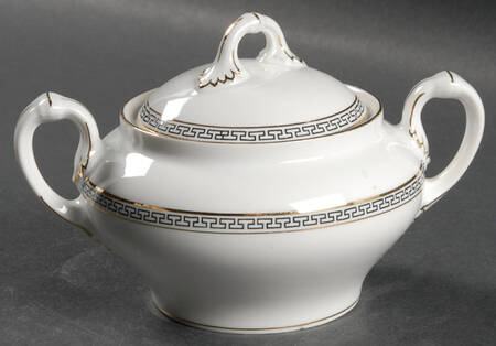 Greek Key Sugar Bowl & Lid