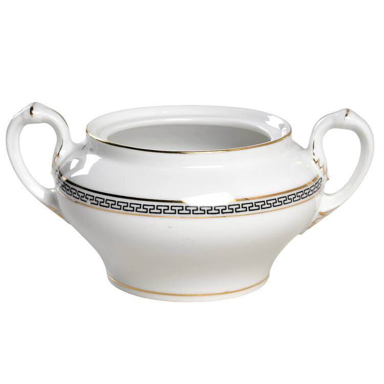 Greek Key Sugar Bowl No Lid