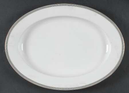 Greek Key 14" Oval Serving Platter