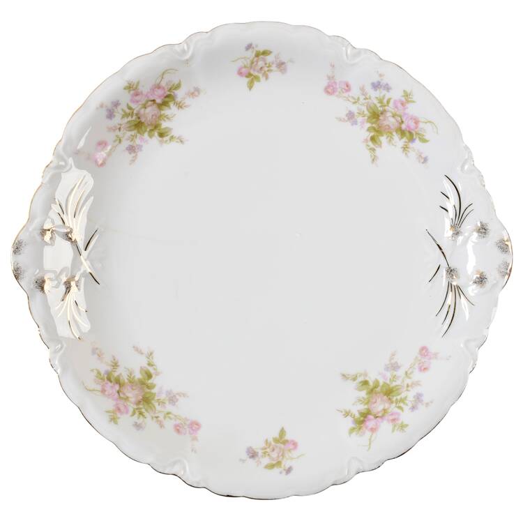 Moss Rose Handled Cake Plate by Thun