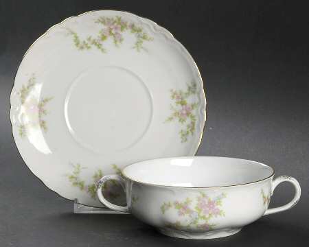 Normandie Flat Cream Soup Bowl & Saucer Set