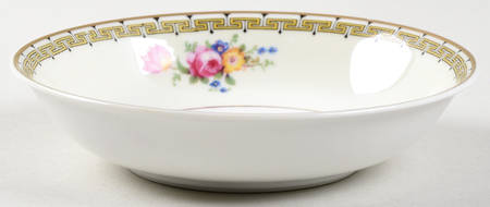 Rosemary (Floral, Greek Key Design) Fruit/Dessert (Sauce) Bowl