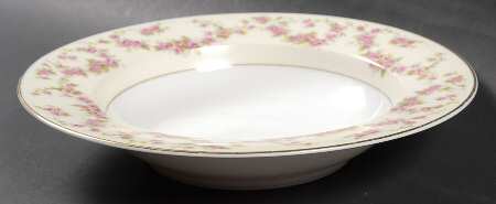 Rosemary (Small Pink Roses) Rim Soup Bowl