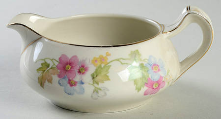 Springtime (Ivory Background, Pink Blue Gray) Creamer