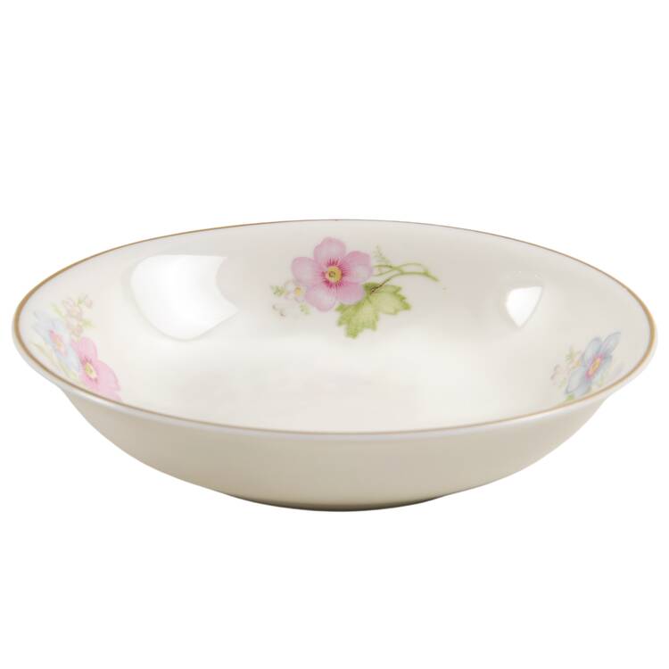 Springtime (Ivory Background, Pink Blue Gray) Fruit/Dessert (Sauce) Bowl
