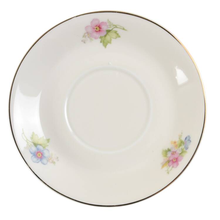 Springtime (Ivory Background, Pink Blue Gray) Saucer for Cream Soup Bowl