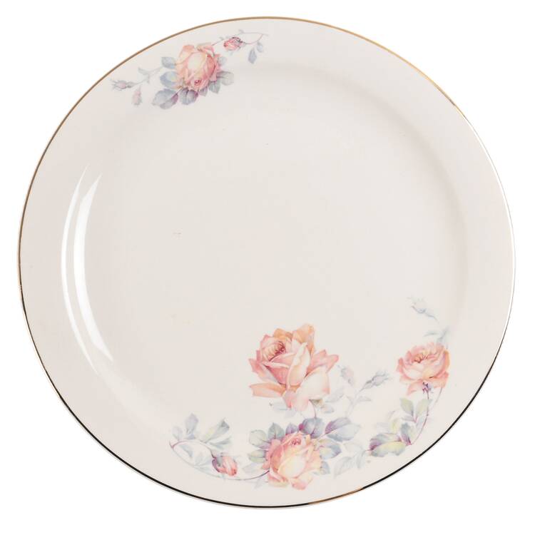 Springtime (Ivory Background, Pink Blue Gray) 12" Chop Plate (Round Platter)