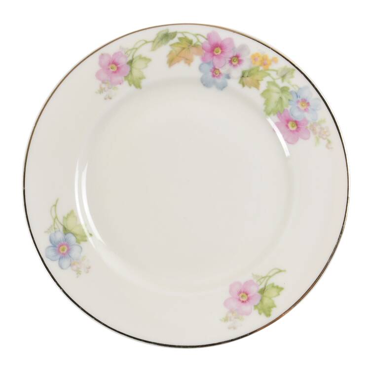 Springtime (Ivory Background, Pink Blue Gray) Bread & Butter Plate