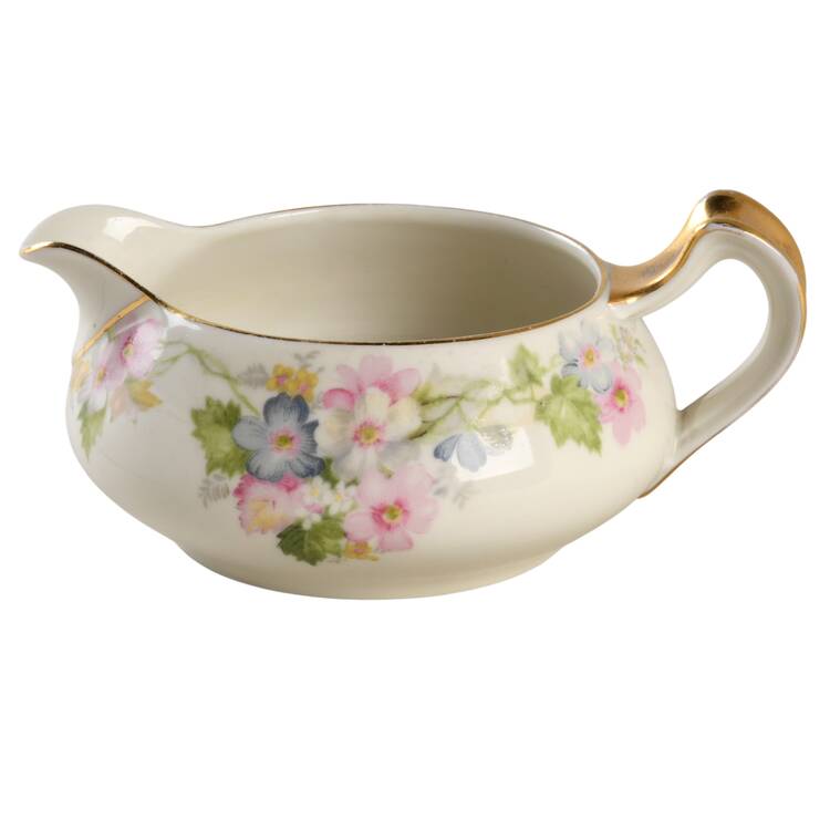 Springtime (Ivory Background, Pink Blue Gray) Creamer by Thun