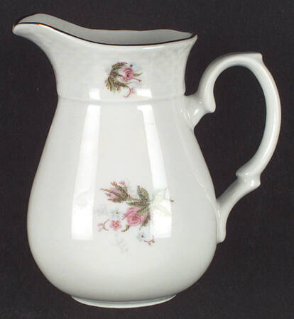 Springtime (White Bkgd, Basketweave Pink Rose) Creamer