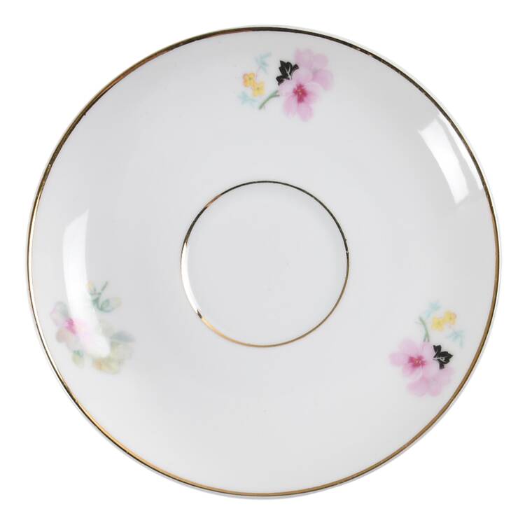 Virginia (Pink Flowers, Black Leaves) Saucer