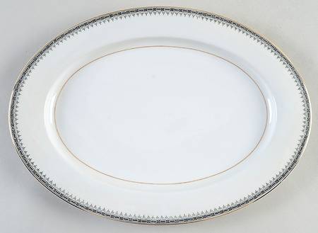 Virginia (Geometric Band) 12" Oval Serving Platter