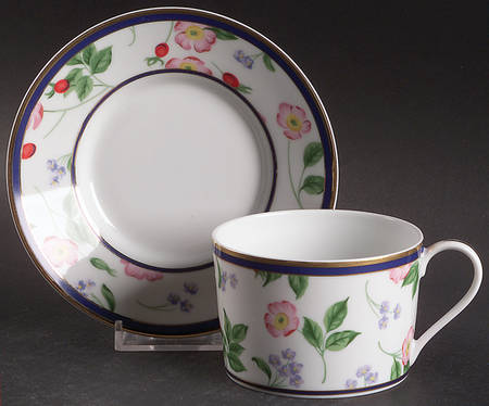 American Garden (France) Flat Cup & Saucer Set