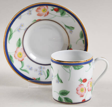 American Garden (France) Flat Demitasse Cup & Saucer Set