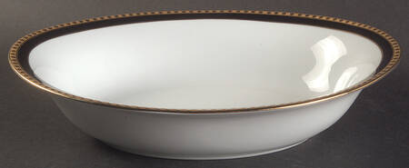 Black Band 9" Oval Vegetable Bowl