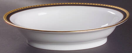 Black Band 9" Oval Vegetable Bowl