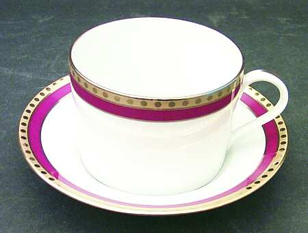 Rust Band Flat Cup & Saucer Set