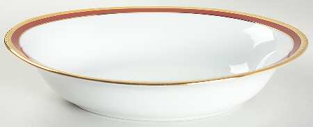 Rust Band 9" Oval Vegetable Bowl
