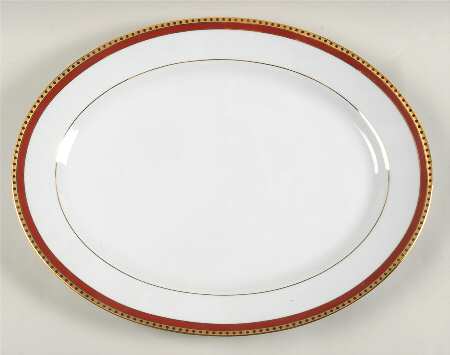 Rust Band 15" Oval Serving Platter