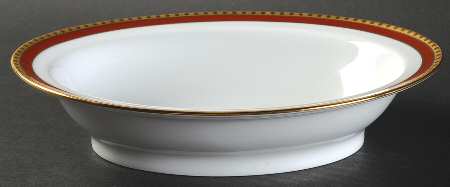 Rust Band 9" Oval Vegetable Bowl