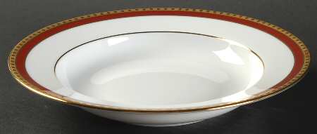 Rust Band Rim Soup Bowl by Tiffany