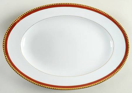 Rust Band 15" Oval Serving Platter