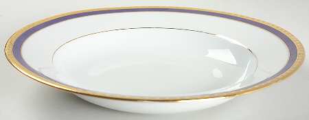 Blue Band Rim Soup Bowl
