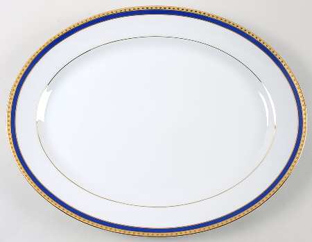 Blue Band 15" Oval Serving Platter
