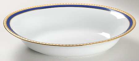 Blue Band 9" Oval Vegetable Bowl