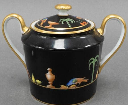Black Shoulder Sugar Bowl & Lid