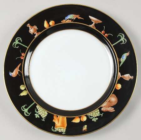 Black Shoulder Luncheon Plate