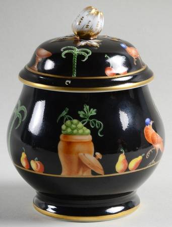 Black Shoulder Sugar Bowl & Lid