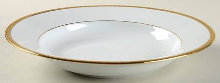 Gold Band Rim Soup Bowl