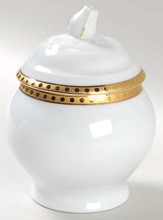 Gold Band Sugar Bowl & Lid