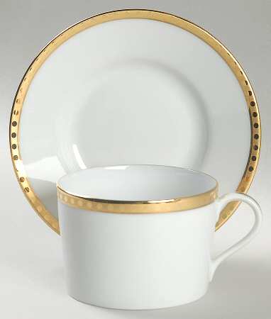 Gold Band Flat Cup & Saucer Set