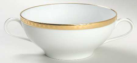 Gold Band Flat Cream Soup Bowl