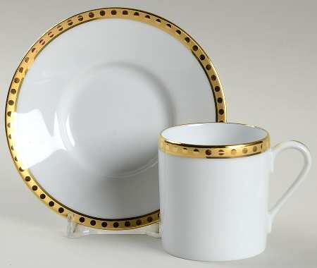 Gold Band Flat Demitasse Cup & Saucer Set