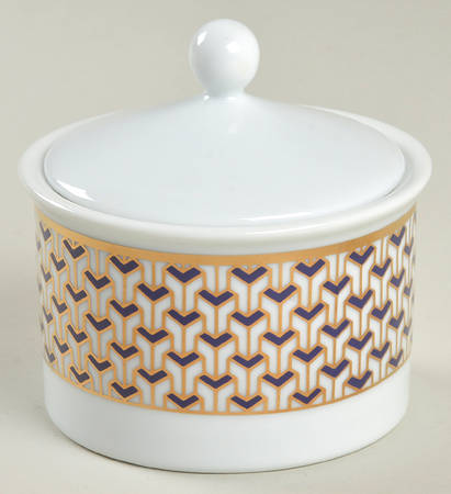 Manhattan Blue Sugar Bowl & Lid