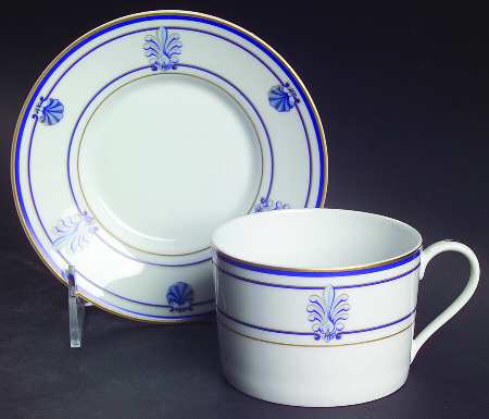 Shell & Thread (Limoges) Flat Cup & Saucer Set