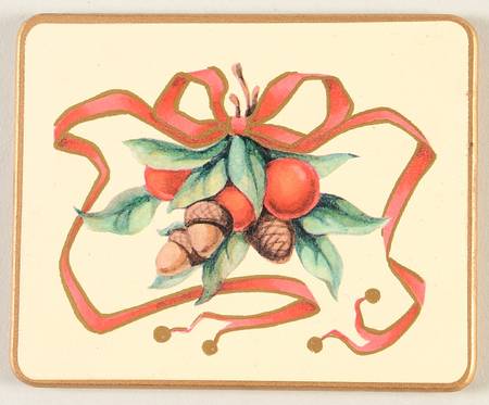 Tiffany Garland (Cream Background, England) Rectangular Coaster-Corkback