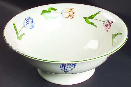 Tiffany Tulips Alfama Bowl Footed 12"