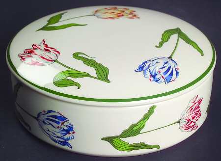 Tiffany Tulips Round Box & Lid