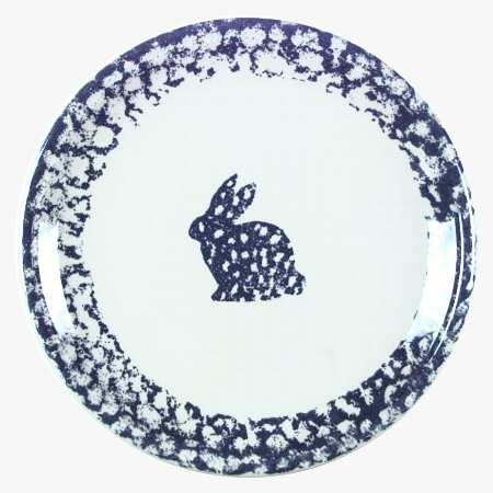 Sponge Blue (Animals or Hearts) Dinner Plate