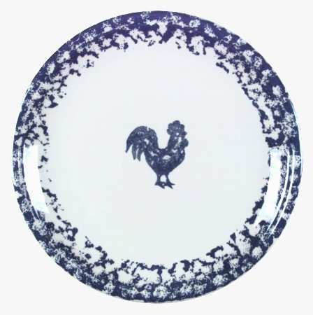 Sponge Blue (Animals or Hearts) Dinner Plate